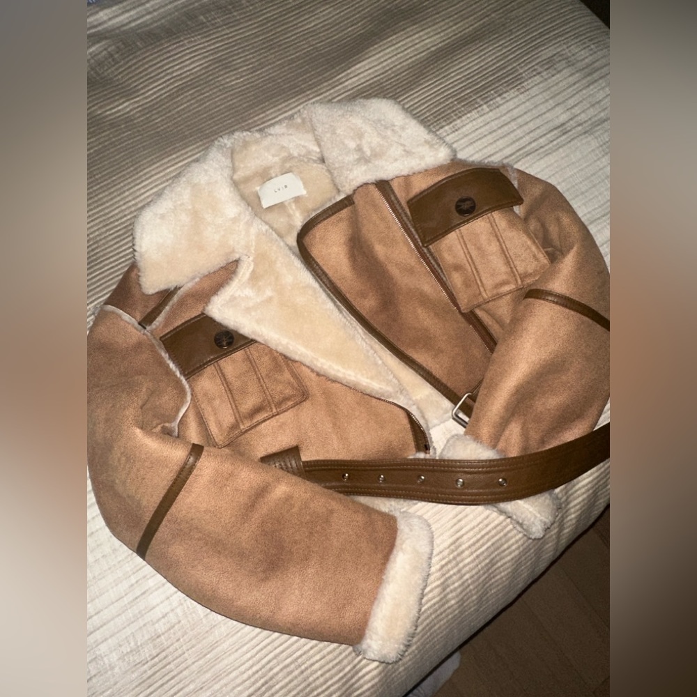 Faux Shearling Bomber Jacket - image 4